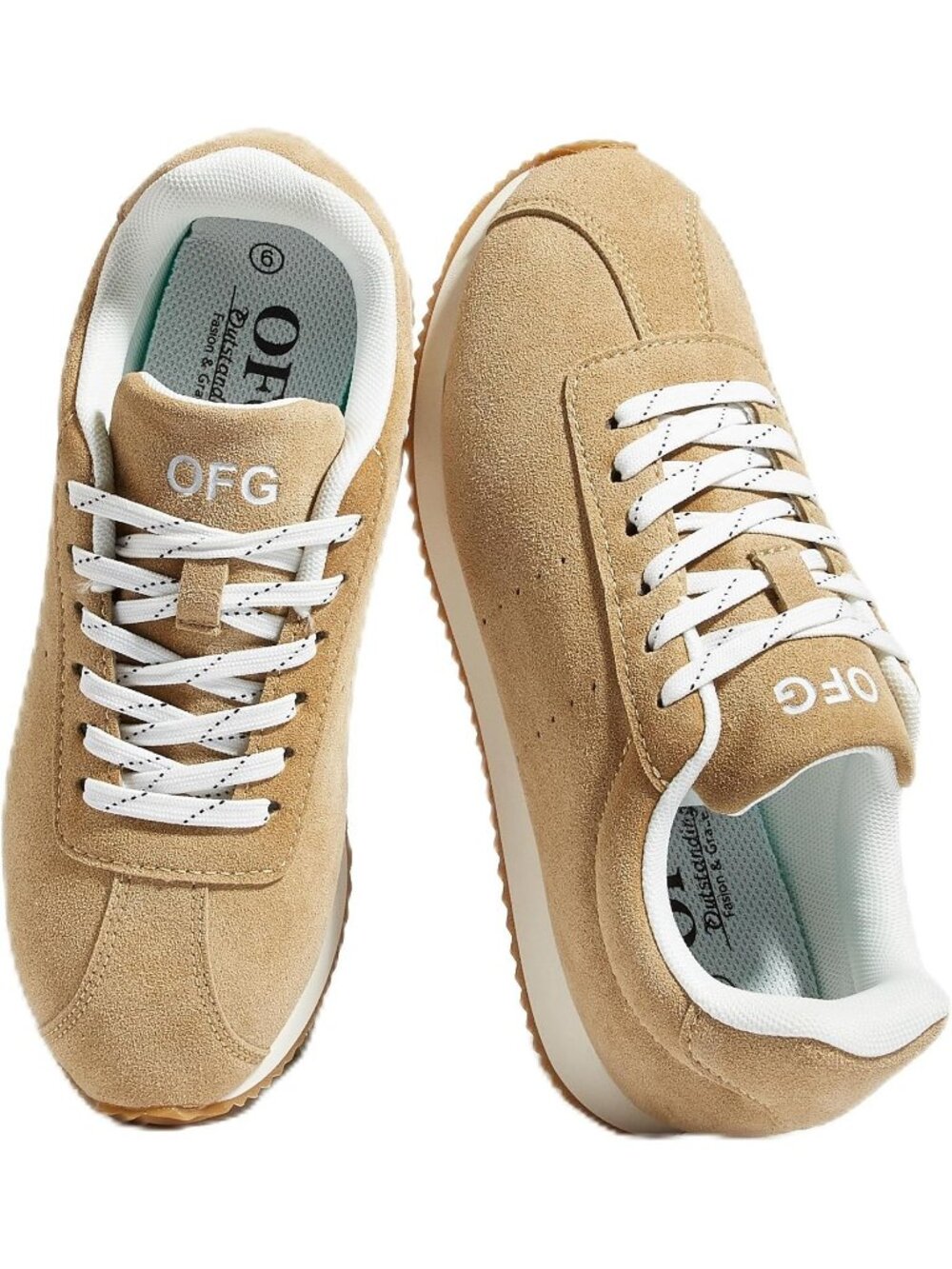 Women's Khaki Comfortable Low Top Classic Retro Running Lightweight Sneakers